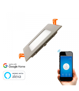 PLACA LED CUADRADA WIFI 6W PLATA