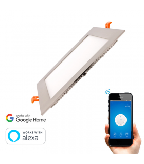 PLACA LED CUADRADA WIFI 18W PLATA