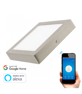 PLAFÓN LED CUADRADO WIFI 18W PLATA