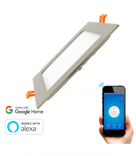 PLACA LED CUADRADA WIFI 12W PLATA