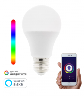 Lâmpada WiFi LED E27 10W RGBW