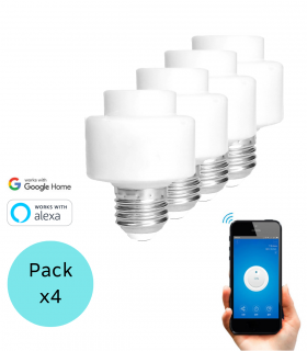 Pack 4 Portalámparas WiFi E27