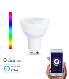 Lâmpada WiFi LED GU10 5W RGBW