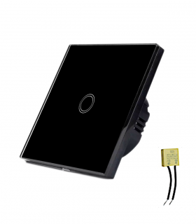 Interruptor Inteligente WiFi Sin Neutro Táctil Simple Negro