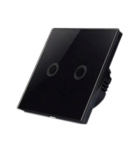 Interruptor Inteligente WiFi Tátil Duplo Preto