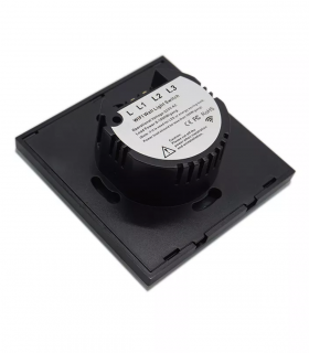 Interruptor Inteligente WiFi Tátil Duplo Preto