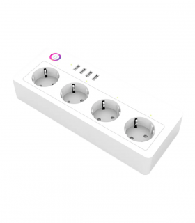 Extensão Inteligente WiFi 4 Tomadas e 4 Portas USB Carga Rápida