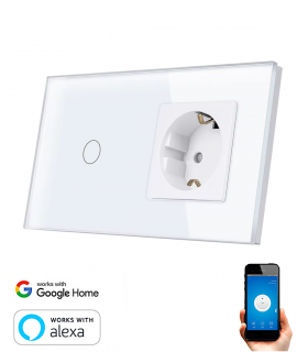 Interruptor inteligente WiFi com tomada WiFi