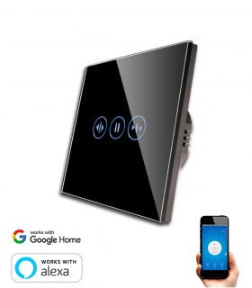 Interruptor Táctil WiFi de Persianas y Cortinas Negro