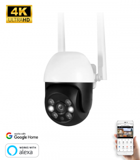 Câmara de vigilância WiFi 4K UHD 360º Exterior e Interior
